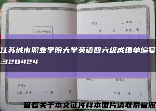 江蘇城市職業學院大學英語四六級成績單編號:320424縮略圖