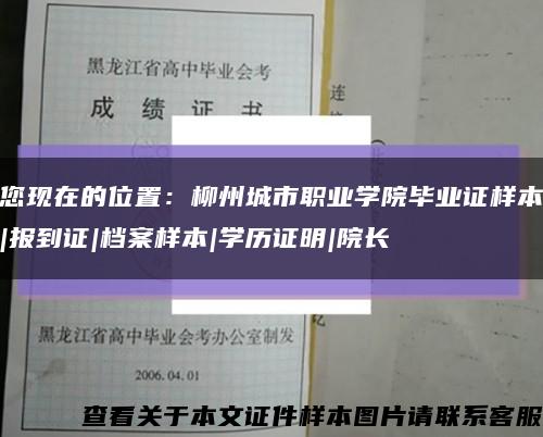 您現在的位置：柳州城市職業學院畢業證樣本|報到證|檔案樣本|學歷證明|院長縮略圖