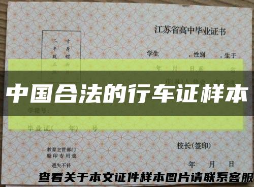中國合法的行車證樣本縮略圖