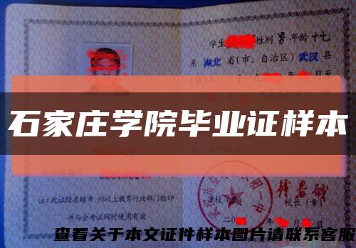 石家莊學院畢業證樣本縮略圖