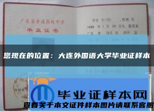 您現在的位置：大連外國語大學畢業證樣本縮略圖