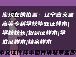 您現在的位置：遼寧省交通高等?？茖W校畢業證樣本|學校校長|報到證樣本|學位證樣本|檔案樣本縮略圖