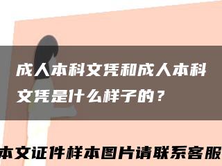 成人本科文憑和成人本科文憑是什么樣子的？縮略圖