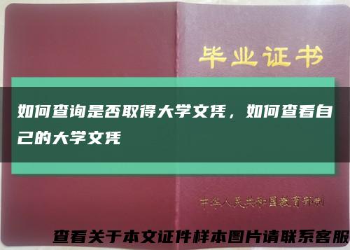 如何查詢是否取得大學文憑，如何查看自己的大學文憑縮略圖