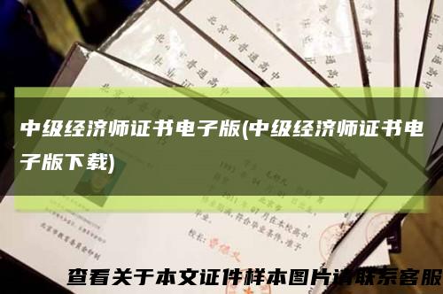 中級經濟師證書電子版(中級經濟師證書電子版下載)縮略圖