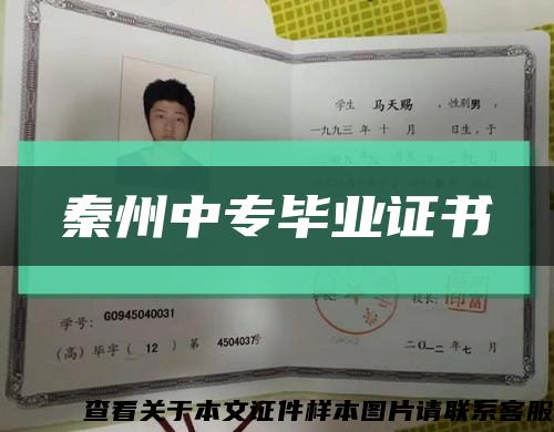 秦州中專畢業證書縮略圖