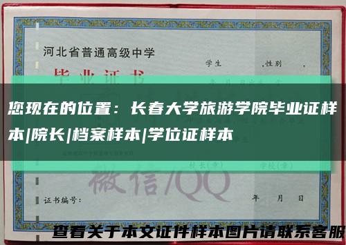 您現在的位置：長春大學旅游學院畢業證樣本|院長|檔案樣本|學位證樣本縮略圖