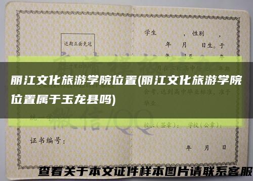 麗江文化旅游學院位置(麗江文化旅游學院位置屬于玉龍縣嗎)縮略圖