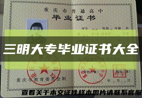 三明大專畢業證書大全縮略圖
