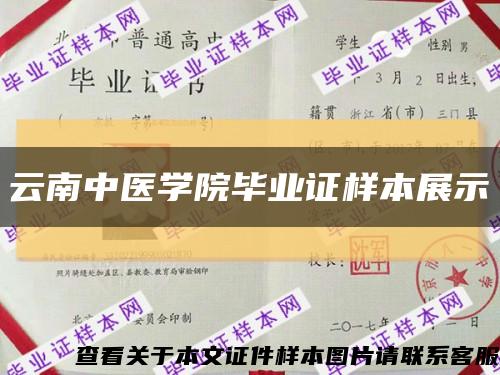 云南中醫學院畢業證樣本展示縮略圖