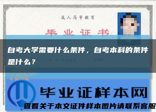 自考大學需要什么條件，自考本科的條件是什么？縮略圖