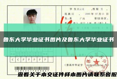 魯東大學畢業證書圖片及魯東大學畢業證書縮略圖