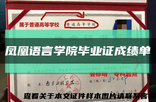 鳳凰語言學院畢業證成績單縮略圖