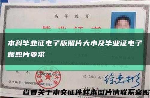 本科畢業證電子版照片大小及畢業證電子版照片要求縮略圖