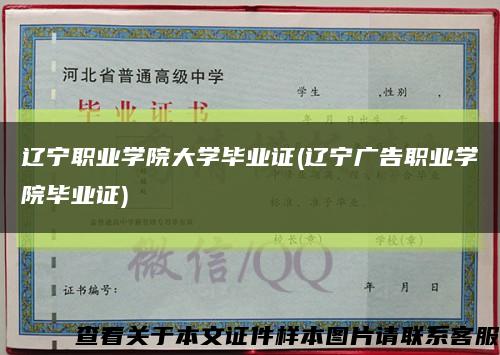 遼寧職業學院大學畢業證(遼寧廣告職業學院畢業證)縮略圖
