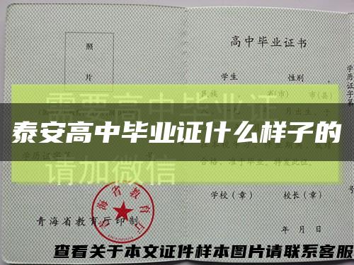 泰安高中畢業證什么樣子的縮略圖