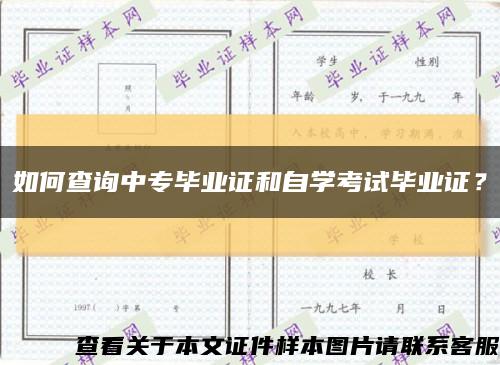 如何查詢中專畢業證和自學考試畢業證？縮略圖