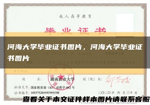 河海大學畢業證書圖片，河海大學畢業證書圖片縮略圖
