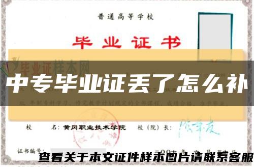 中專畢業證丟了怎么補縮略圖