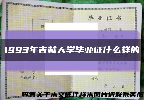 1993年吉林大學畢業證什么樣的縮略圖