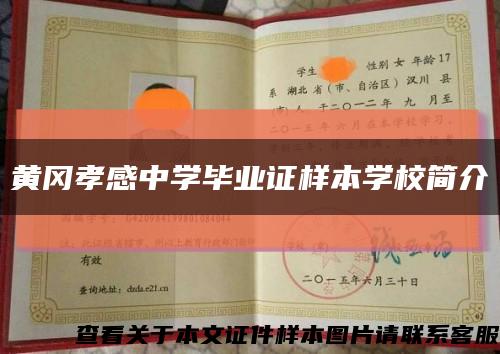 黃岡孝感中學畢業證樣本學校簡介縮略圖
