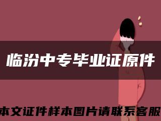 臨汾中專畢業證原件縮略圖