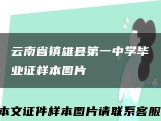 云南省鎮雄縣第一中學畢業證樣本圖片縮略圖