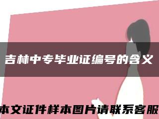 吉林中專畢業證編號的含義縮略圖