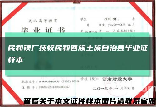 民和鎂廠技校民和回族土族自治縣畢業證樣本縮略圖