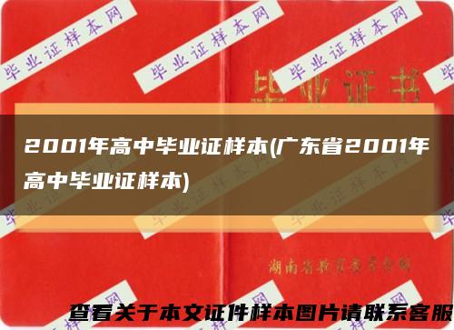 2001年高中畢業證樣本(廣東省2001年高中畢業證樣本)縮略圖