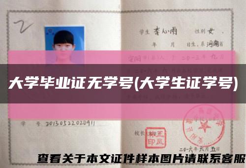 大學畢業證無學號(大學生證學號)縮略圖