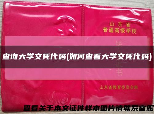 查詢大學文憑代碼(如何查看大學文憑代碼)縮略圖