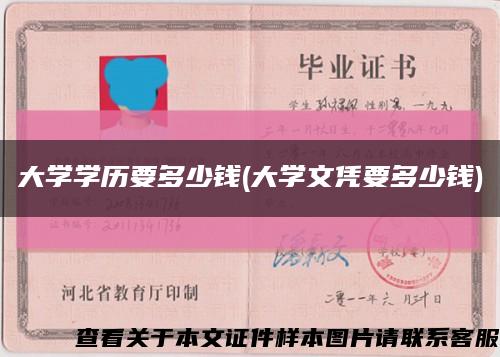 大學學歷要多少錢(大學文憑要多少錢)縮略圖