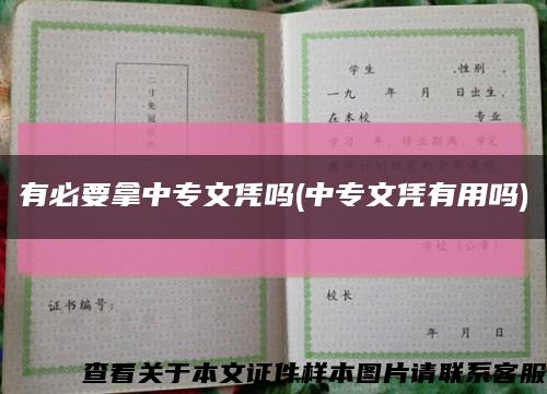 有必要拿中專文憑嗎(中專文憑有用嗎)縮略圖