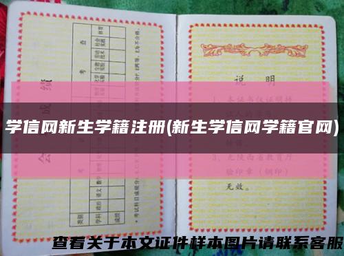 學信網新生學籍注冊(新生學信網學籍官網)縮略圖