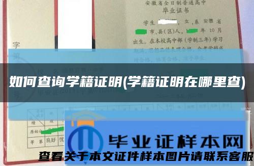 如何查詢學籍證明(學籍證明在哪里查)縮略圖