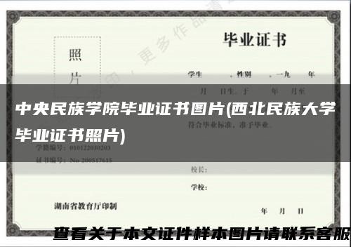 中央民族學院畢業證書圖片(西北民族大學畢業證書照片)縮略圖