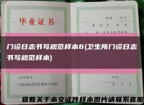 門診日志書寫規范樣本6(衛生所門診日志書寫規范樣本)縮略圖