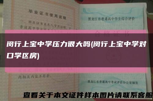 閔行上寶中學壓力很大嗎(閔行上寶中學對口學區房)縮略圖