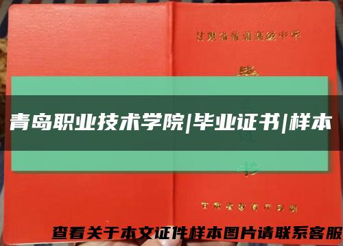 青島職業技術學院|畢業證書|樣本縮略圖