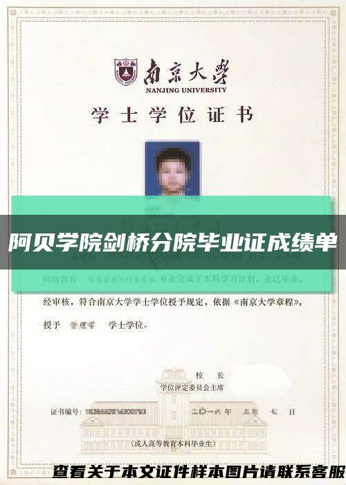 阿貝學院劍橋分院畢業證成績單縮略圖