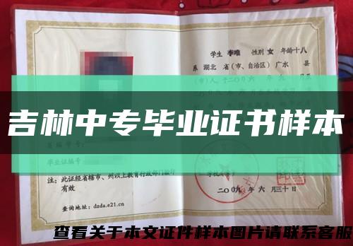 吉林中專畢業證書樣本縮略圖