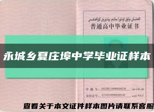 永城鄉夏莊埠中學畢業證樣本縮略圖