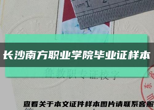 長沙南方職業學院畢業證樣本縮略圖