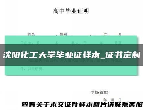 沈陽化工大學畢業證樣本_證書定制縮略圖