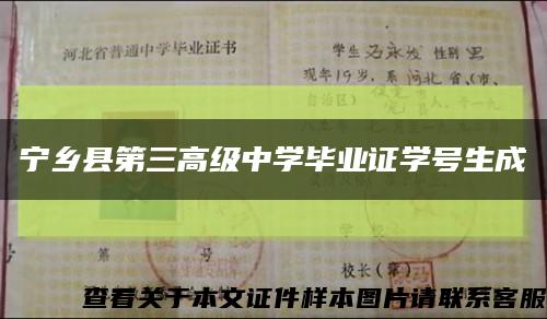 寧鄉縣第三高級中學畢業證學號生成縮略圖
