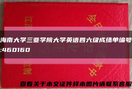 海南大學三亞學院大學英語四六級成績單編號:460160縮略圖