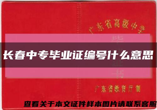 長春中專畢業證編號什么意思縮略圖