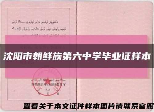 沈陽市朝鮮族第六中學畢業證樣本縮略圖