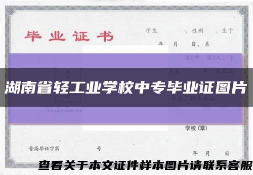 湖南省輕工業學校中專畢業證圖片縮略圖